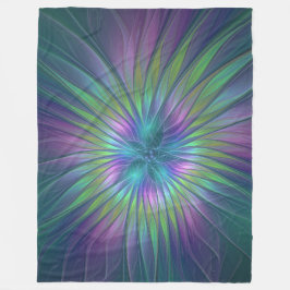 Cobertor De Velo Colorida Shiny Fantasy Flor Abstrato Arte Fractal