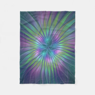 Cobertor De Velo Colorida Shiny Fantasy Flor Abstrato Arte Fractal