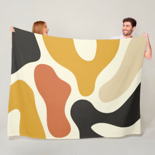 Cobertor De Velo colorido Abstrato amarelo mostarda laranja Padrão