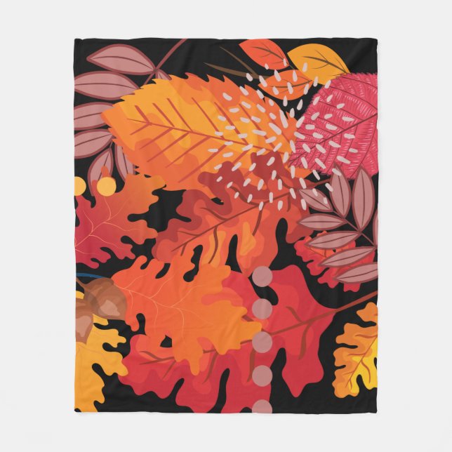 Cobertor De Velo Colorido Autumn Leaves Medley Fleece Blanket (Frente)