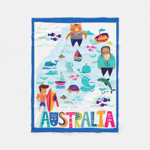 Cobertor De Velo Colorido Cartaz de Viagem Caprichoso da Austrália