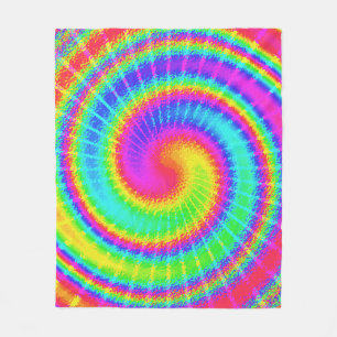 Cobertor De Velo Colorido psicadélico do Hippie retro de 70s TieDy