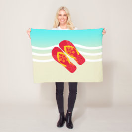 Cobertor De Velo Colorir Summer Beach Chinelos Beach Blanket