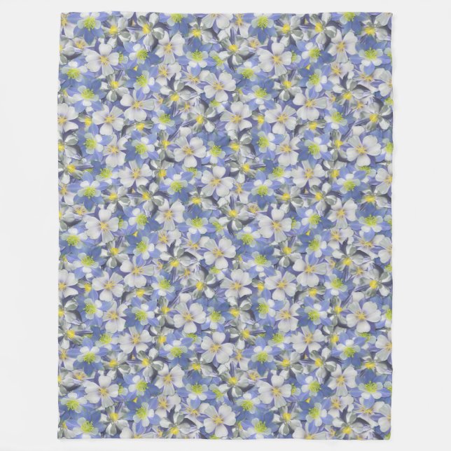 Cobertor De Velo Columbines Padrão Sem Costura (Frente)