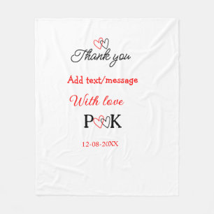 Cobertor De Velo Com amor adicione o nome do casal carta obrigado a