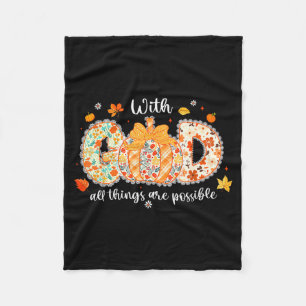 Cobertor De Velo Com Deus Todas as Coisas São Possíveis Floral Outo