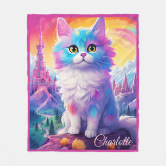 Cobertor De Velo 😺 com nome Belo gato pastel