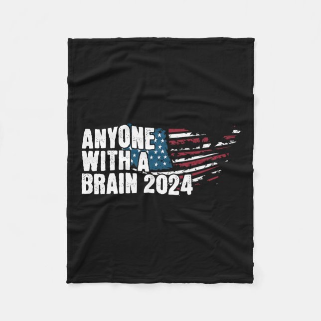 Cobertor De Velo Com Um Cérebro 2024, Tee Humor Eleitoral (Frente)