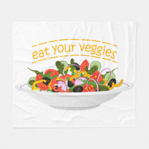 Cobertor De Velo Coma seus vegetais Cite salada fresca misturar tig