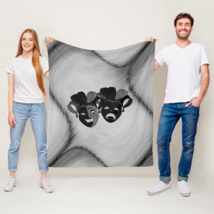 Cobertor De Velo Comédia e Teatro Tragédia Jester Máscara Prata