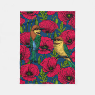 Cobertor De Velo Comedores de abelhas e papoilas