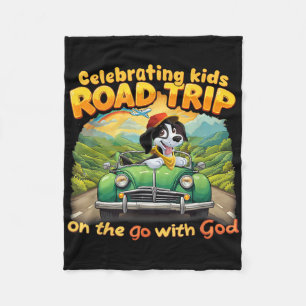 Cobertor De Velo Comemorando Viagem de Carro das Crianças no VBS co