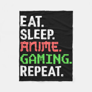 Cobertor De Velo Comer Dormir Anime Jogos Repetir Divertido Gamer A