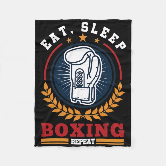 Cobertor De Velo Comer Dormir Boxe Repetir Mma Kickboxing Boxeador  (Frente)