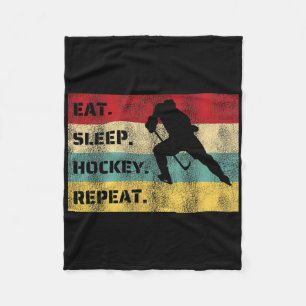 Cobertor De Velo Comer Dormir Hockey Repetir Desenho de Jogador de