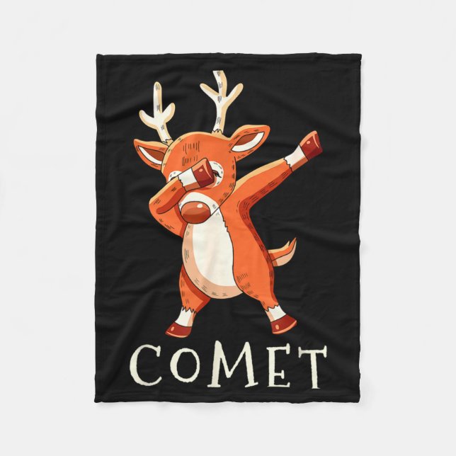 Cobertor De Velo Comet Santas Reindeers Family Matching Outfit Chri (Frente)