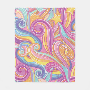 Cobertor De Velo Cometa Arco-Íris: Céu Sonho Mágico.