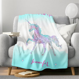 Cobertor De Velo Comfy e Plush Sparkly Unicorn