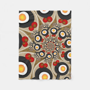 Cobertor De Velo Comida Engraçada De Arte Fractal, Tomates, Ovos