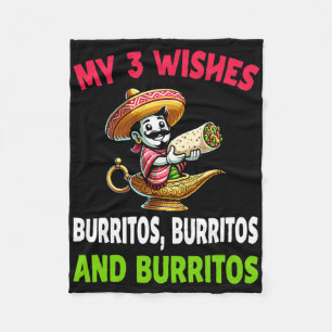 Cobertor De Velo Comida mexicana Burrito Encantado Cinco De Mayo
