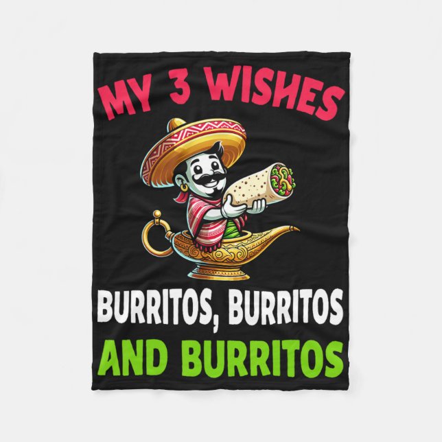 Cobertor De Velo Comida mexicana Burrito Encantado Cinco De Mayo (Frente)