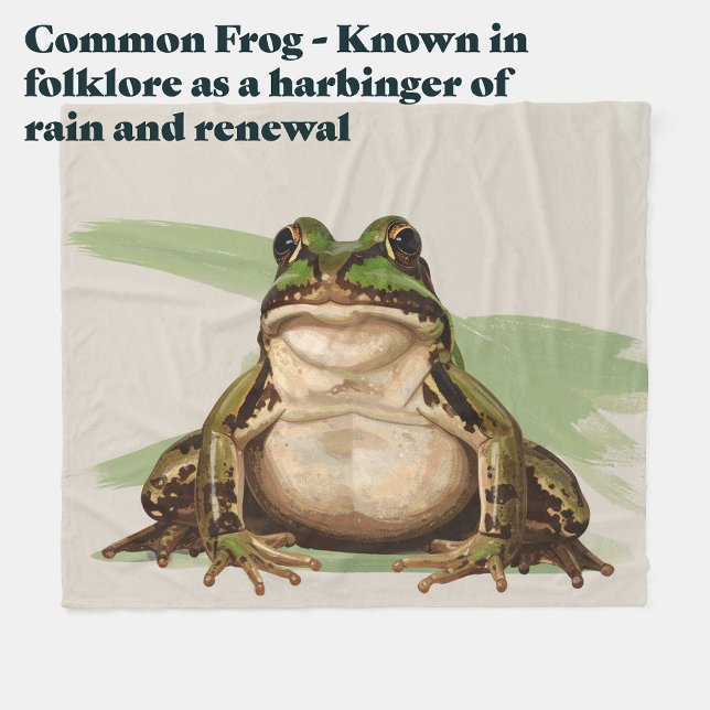 Cobertor De Velo Common British Frog | Goblincore Nature Art (Common Frog. Known in folklore as a harbinger of rain and renewal. Housewarming Blanket Gift )