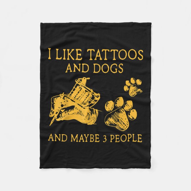 Cobertor De Velo Como Tatuagens E Cães (Frente)