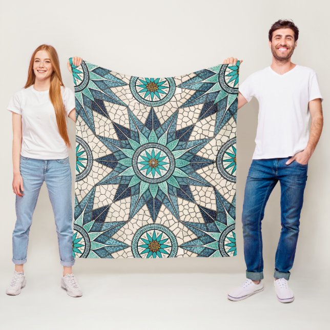 Cobertor De Velo Compasso Mosaico Índigo Turquesa – Vidro Fosco (In Situ)