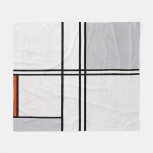 Cobertor De Velo Composição (Nº 1) Cinza-Vermelho Piet Mondrian