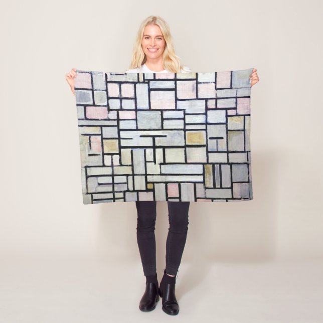 Cobertor De Velo Composição Rosa e Cinzas, Mondrian (In Situ)