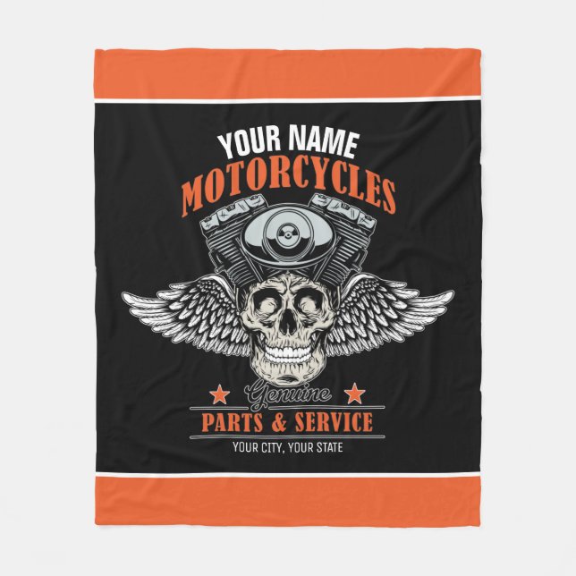 Cobertor De Velo Compro de Motociclos Personalizados do Crânio Voad (Frente)