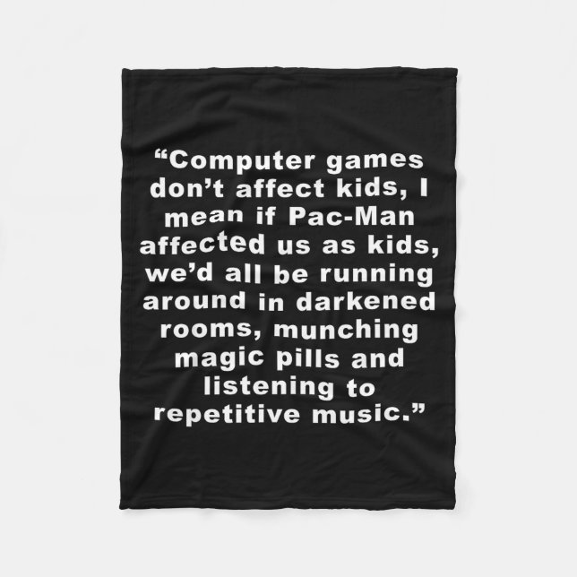Cobertor De Velo Computer Games Dont Affect Us Funny  (Frente)