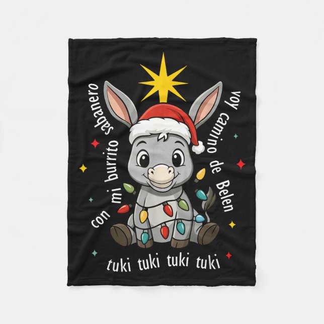 Cobertor De Velo Con Mi Burrito Sabanero Mexican Tuki Tuki Latino X (Frente)