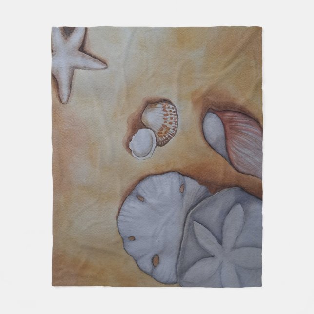 Cobertor De Velo Conchas na costa (Frente)