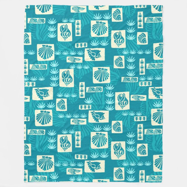 Cobertor De Velo Conchas Submarinas de Kua Bay no Havaí (Frente)