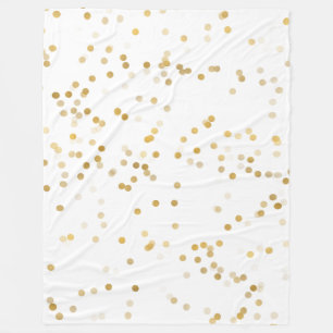 Cobertor De Velo Confetti Dourado Branco
