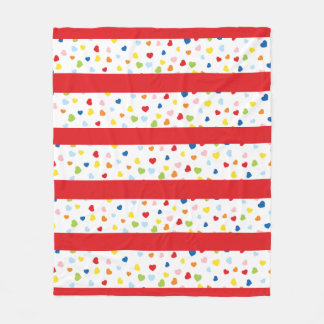 Cobertor De Velo Confetti e Flancete Vermelho