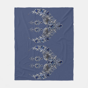 Cobertor De Velo Conjunto de Joias de Cristal Tigre Prata Azul