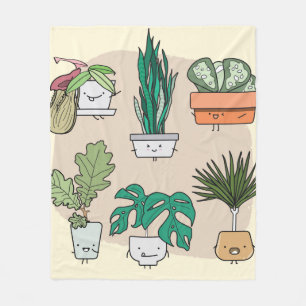 Cobertor De Velo Conjunto de lindas plantas caseiras em potes. botâ