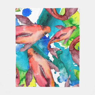 Cobertor De Velo Conjunto de peixes aquáticos. Mar vermelho e peixe