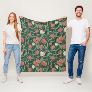 Cobertor De Velo Conjunto de Toalhas de Banho Florais Verde e Verme