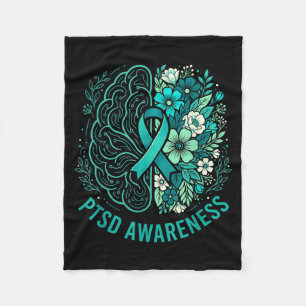 Cobertor De Velo Consciência da saúde mental ptsd cérebro e floral 