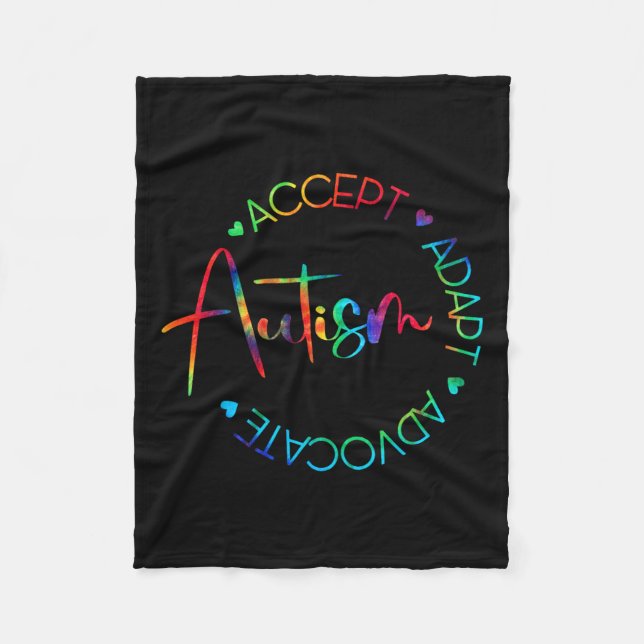 Cobertor De Velo Consciência do Autismo Aceitar Adaptar Advogar Mãe (Frente)