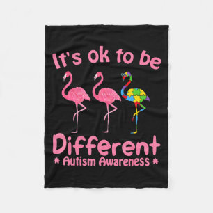 Cobertor De Velo Consciência do Autismo É Ok Ser Diferente Flamigo