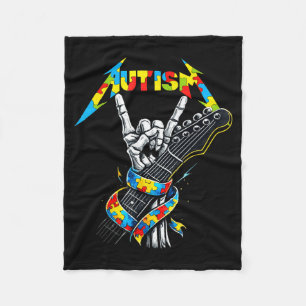 Cobertor De Velo Consciência do autismo esqueleto de autismo guitar