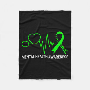 Cobertor De Velo Consciencialização da saúde mental laço verde saúd