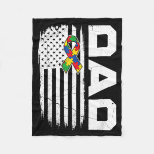 Cobertor De Velo Consciencialização do Pai Autista Bandeira EUA Dia