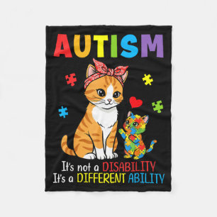 Cobertor De Velo Conscientização do Autismo Mãe Gato Habilidade Dif