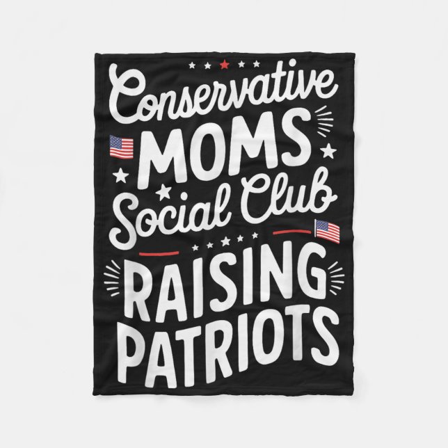 Cobertor De Velo Conservative Moms Social Club Raising Patriots  (Frente)