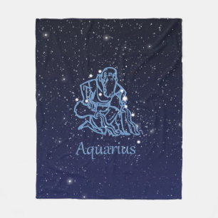 Cobertor De Velo Constelação de Aquário e Signo do Zodíaco com Estr